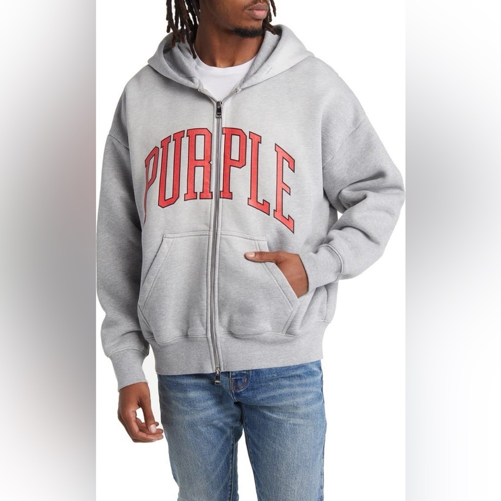 Purple Brand Oversize Heavyweight Fleece Zip Hoodie